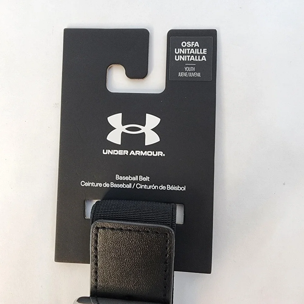Under Armour Youth Baseball Belt Black Adjustable OSFA Boys 1252085-001